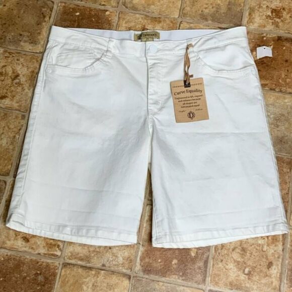 "Ab"solution® 5" White Denim Shorts NWT size 10 - Picture 2 of 6